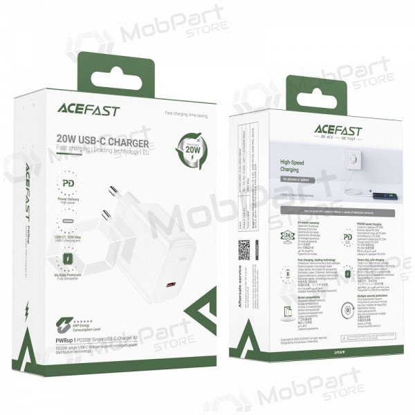 Lader buitinis Acefast A1 PD20W USB-C zwart