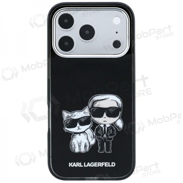 Apple iPhone 18 Pro hoesje -Karl Lagerfeld PU Semi Wrap Smooth Sketch Bodies MagSafe- (zwart)
