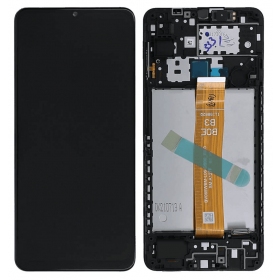 Samsung Galaxy A12s scherm (zwart) (met frame) (Premium)