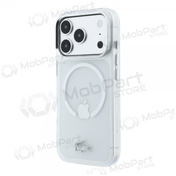 Apple iPhone 18 Pro hoesje - Lacoste IML Frosted Petit Pique Metal Logo MagSafe (transparant)