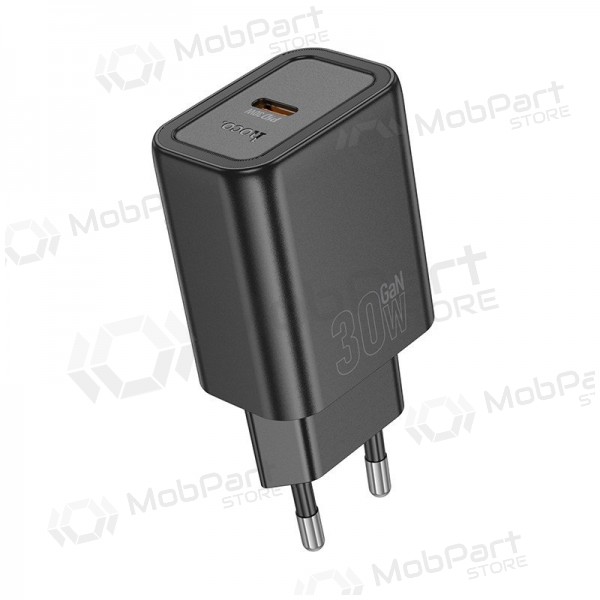 Telefoonoplader Hoco N63 30 W GaN USB-C + USB-A zwart