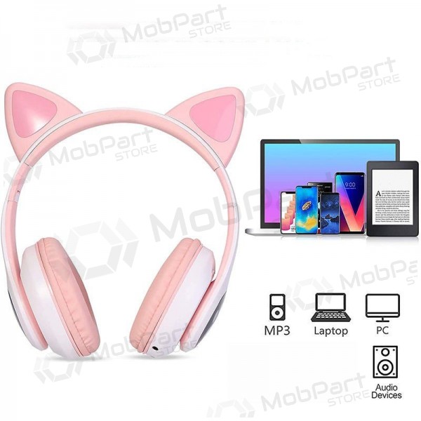 Draadloze Cat Glow on-ear hoofdtelefoon met microfoon USB-C + 3,5 mm