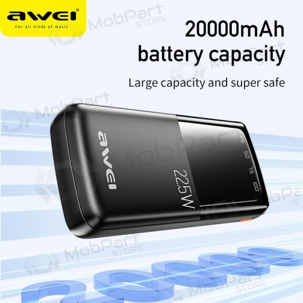 Externe batterij Power Bank Awei P13K PD20W/QC22.5W 20000mAh zwart