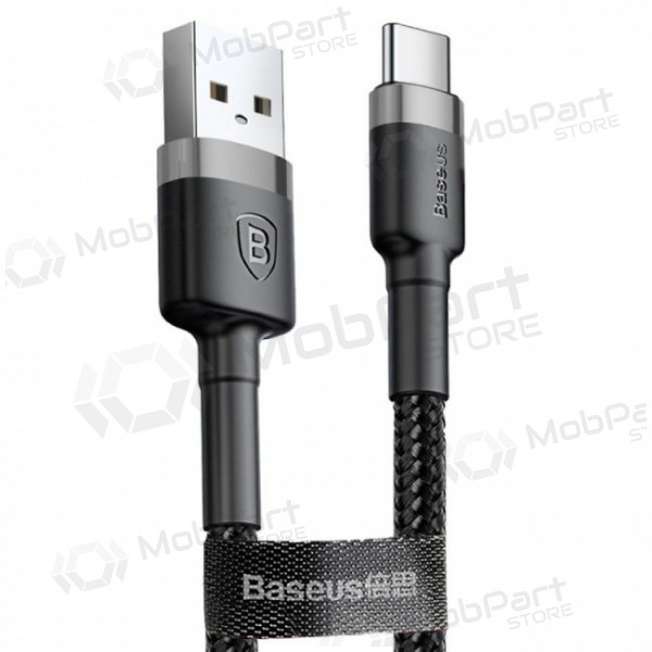 Baseus Cafule USB-C kabel 1.0m 3.0A (grijs-zwart) CATKLF-BG1