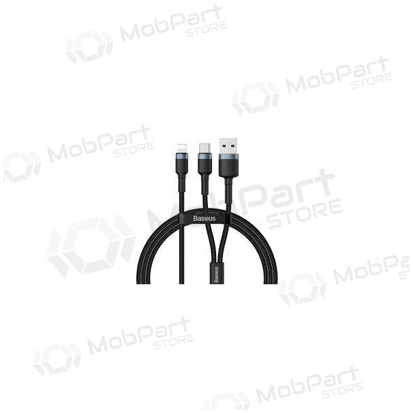 USB kabel Baseus Cafule 2in1 Type-C Lightning 20w 1.2m (grijs-zwart) CATKLF-BG1