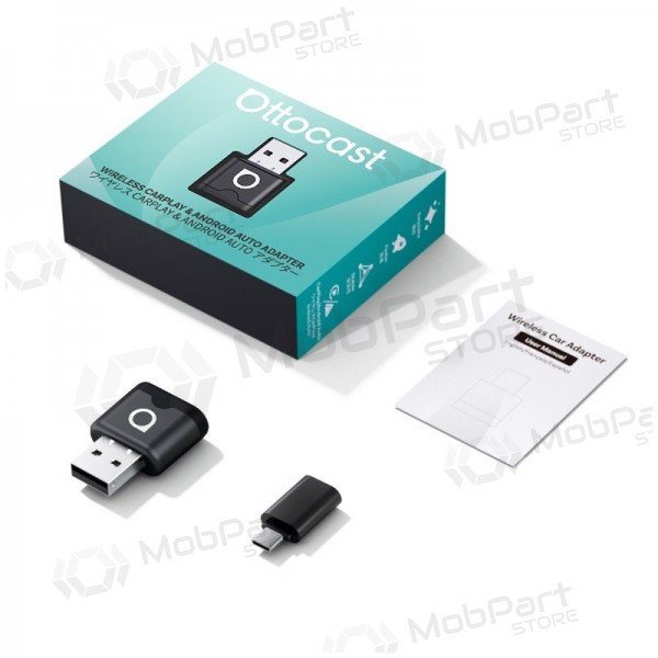 Draadloze CarPlay / Android Auto adapter Ottocast Mini Aura CA530-T zwart
