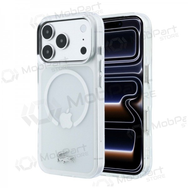 Apple iPhone 18 Pro hoesje - Lacoste IML Frosted Petit Pique Metal Logo MagSafe (transparant)