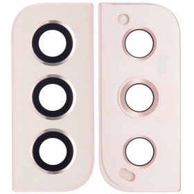 Samsung Galaxy S22+ cameraglas (roze / goud) (met frame)