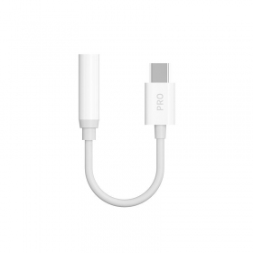 Audioadapter Dudao L16CPro USB-C naar 3.5 mm wit