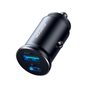 Lader automobilinis Joyroom CCN05 USB-C/USB-A 30W zwart