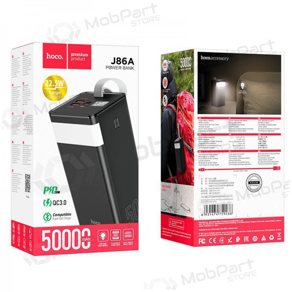 Powerbank Hoco J86A 22.5W Quick Charge 3.0 50000mAh zwart