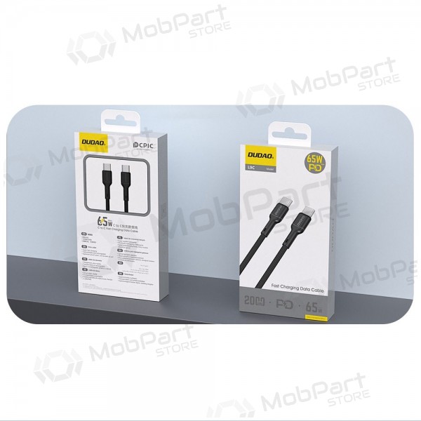 USB-C kabel Dudao L9C USB-C naar USB-C 2 m 65 W zwart