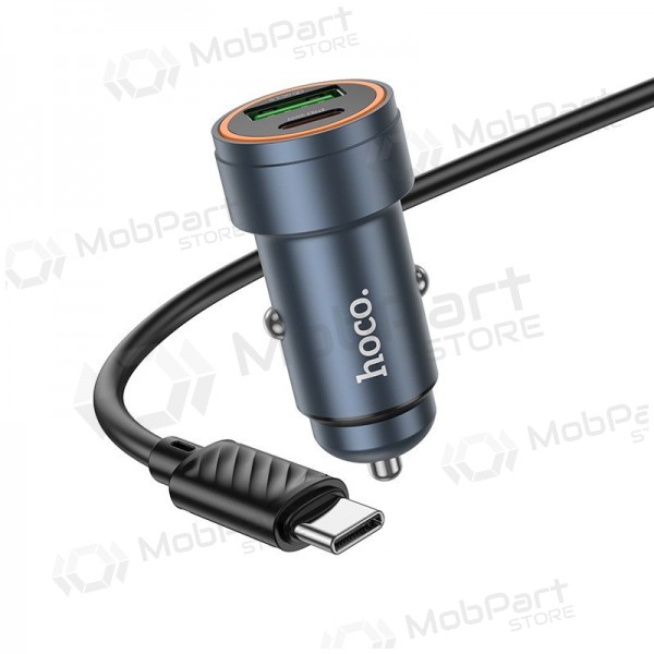 Autolader Hoco Z57A 30 W USB-C + USB-A met USB-C kabel 1 m