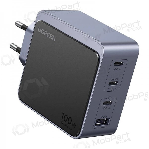 Ugreen X565 100 W GaN netwerklader 3x USB-C + USB-A grijs