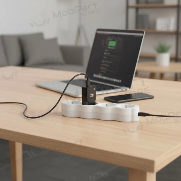 Telefoonoplader Blue Star Slim 25 W GaN USB-C + USB-A zwart