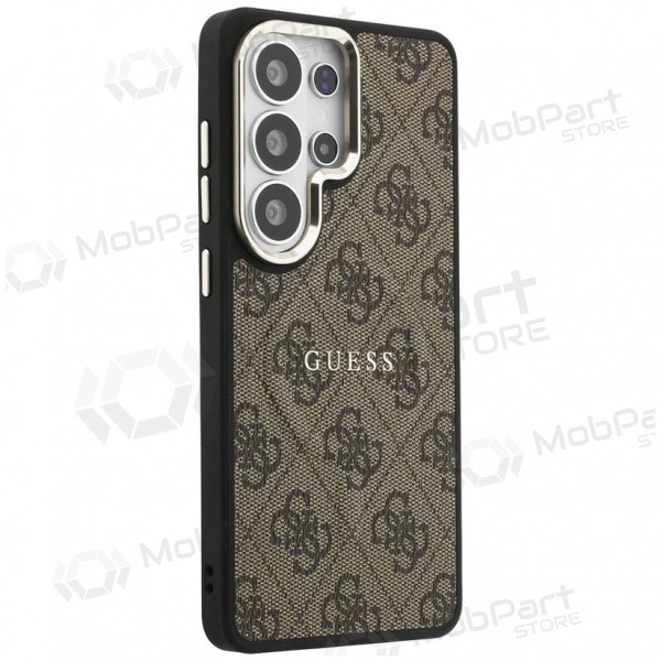 Samsung Galaxy S26 Ultra hoesje - Guess PU Leather 4G Gold Frame Magnetic (bruin)