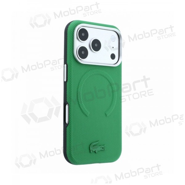 Apple iPhone 18 Pro Max hoesje - Lacoste PVC Petit Pique Semi Wrap Embossed MagSafe (groen)