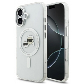Apple iPhone 17 hoesje - Karl Lagerfeld IML K&CH Heads Metal Frame MagSafe (transparant)
