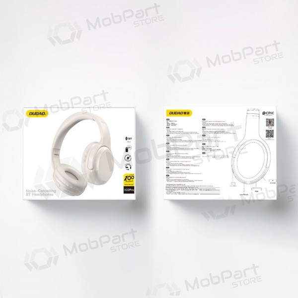 Draadloze hoofdtelefoon met microfoon Dudao X22Pro Bluetooth USB-C wit