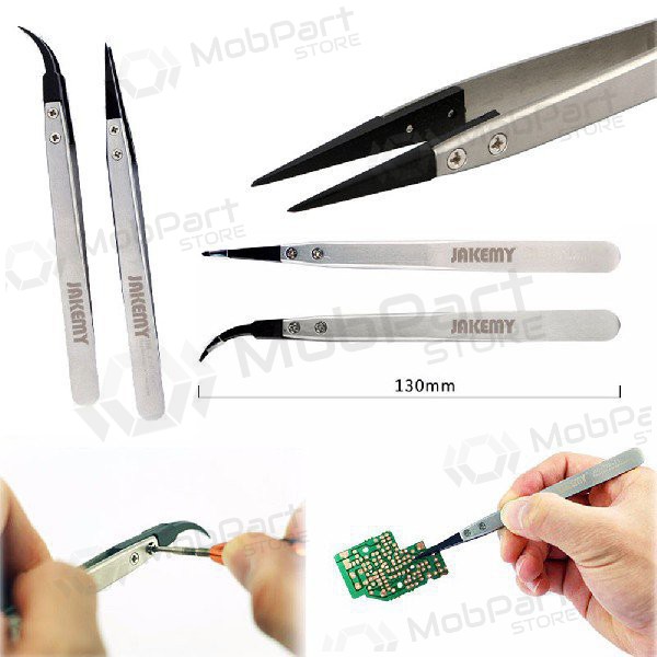 Metalen antistatisch pincet Jakemy JM-T10-11 ESD (replaceable head)