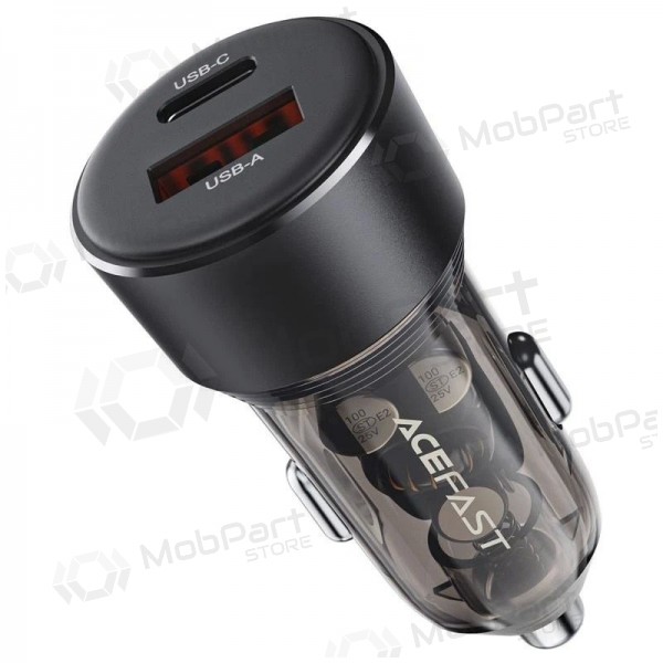 Autolader Acefast B12 60W USB-C/USB-A zwart
