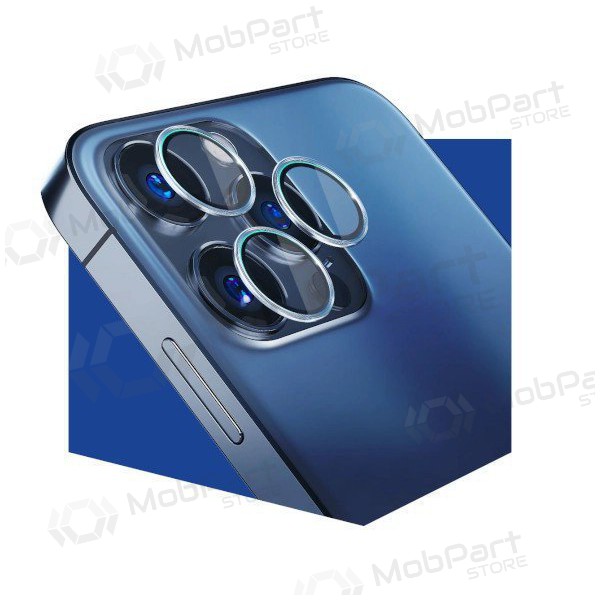 Apple iPhone 16, 16 Plus beschermend gehard glas voor camera - 3MK Lens Pro (zwart)