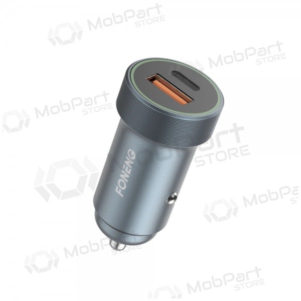Autolader Foneng C16 30 W USB-C + USB-A grijs