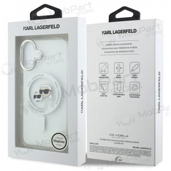Apple iPhone 17 hoesje - Karl Lagerfeld IML K&CH Heads Metal Frame MagSafe (transparant)