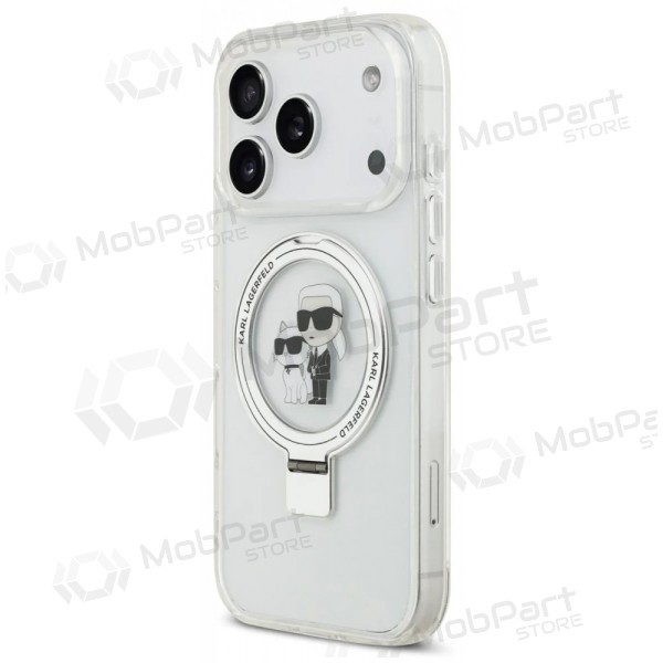 Apple iPhone 17 Pro Max hoesje - Karl Lagerfeld Ringstand Karl and Choupette MagSafe (transparant)
