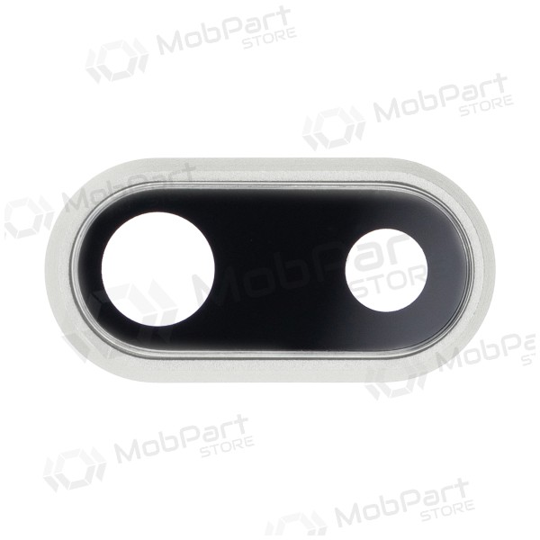 Apple iPhone 8 Plus camera glas (zilverachtig) (met een frame)