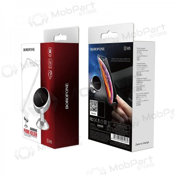 Automobilinis Universeel telefono laikiklis Borofone BH5 Platinum, mounted on the dashboard, magnetic
