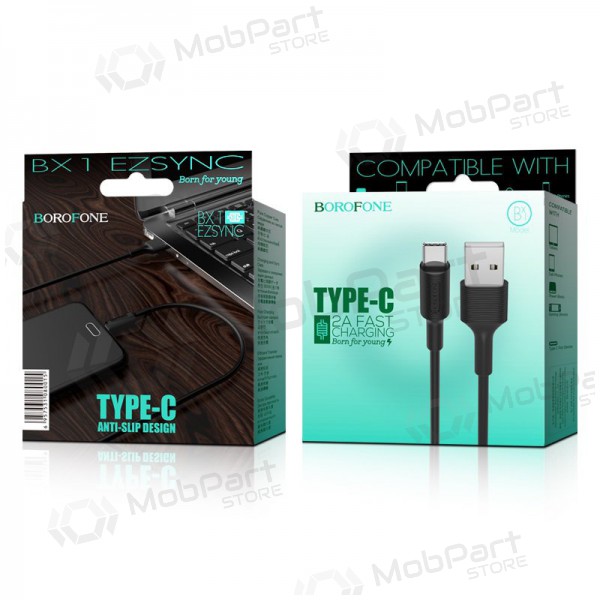 USB kabel Borofone BX1 Type-C 1.0m (zwart)
