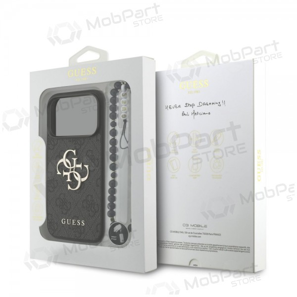Apple iPhone 17 Pro hoesje - Guess PU 4G Metal Logo Strap (zwart)