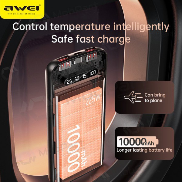 Powerbank Awei P10K 22.5W 10000mAh zwart