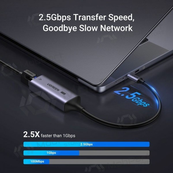 USB-C adapter Ugreen CM648 USB-C naar RJ45 grijs