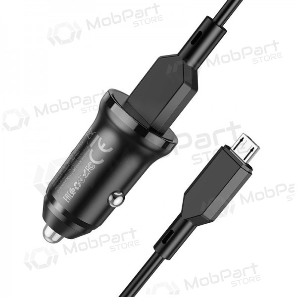 Lader automobilinis Borofone BZ18 Quick Charge 3.0 18W + MicroUSB (zwart)
