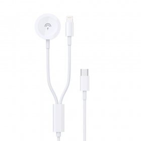 USB-C kabel Dudao A12MAX-2in1 USB-C naar iWatch / Lightning 1.2 m