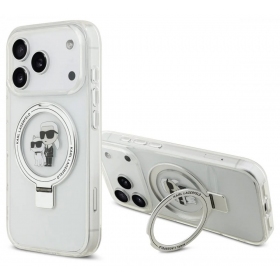 Apple iPhone 17 Pro Max hoesje - Karl Lagerfeld Ringstand Karl and Choupette MagSafe (transparant)