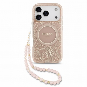 Apple iPhone 18 Pro hoesje - Guess IML Flowers Allover Strap MagSafe