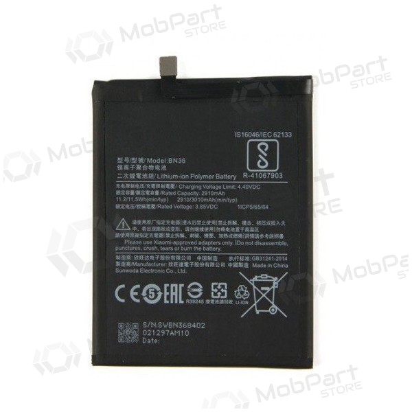 Xiaomi Redmi Mi A2, Mi 6X batterij, accu (BN36)