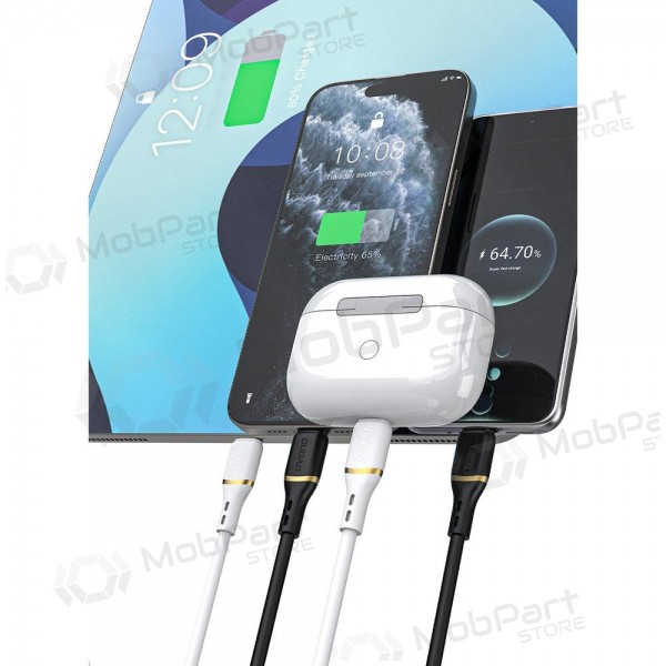 USB-C kabel Dudao L25C USB-C naar USB-C 1 m 60 W zwart