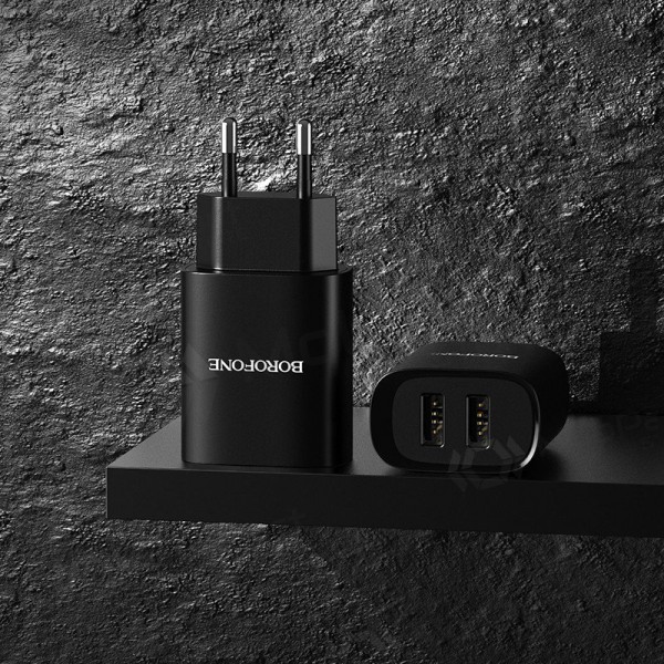 Lader Borofone BN2 2xUSB 2.1A (zwart)