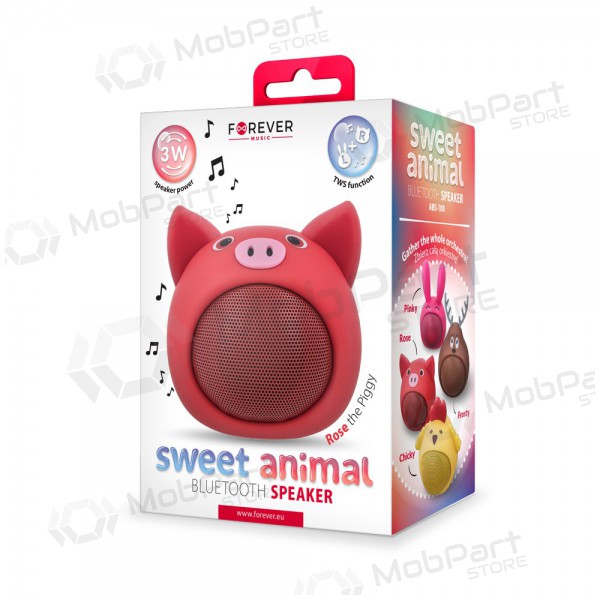 Bluetooth draagbare topspeaker Forever Sweet Animal Pig Rose ABS-100