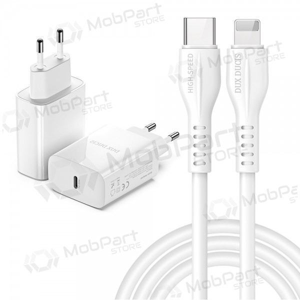 Lader Dux Ducis C60-PD 20W + Type-C-Lightning (wit)