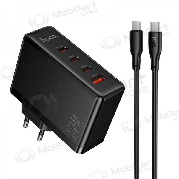 Hoco N85 100 W netlader 3x USB-C + USB-A met USB-C kabel 2 m zwart