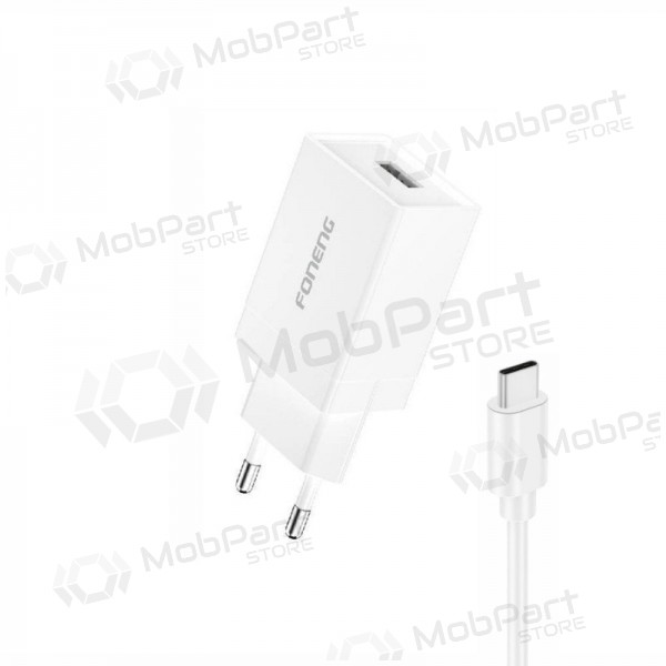 Telefoonoplader Foneng K210 10 W USB-A USB-C wit