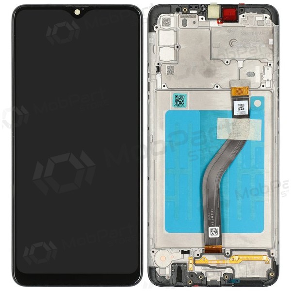 Samsung Galaxy A20s scherm (zwart) (met frame) (origineel)