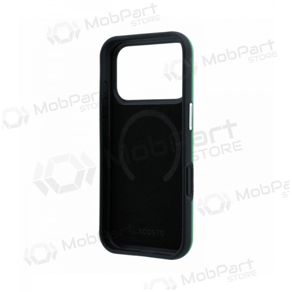 Apple iPhone 18 Pro hoesje - Lacoste PVC Petit Pique Semi Wrap Embossed MagSafe (groen)