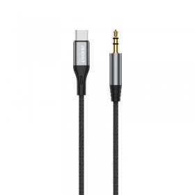 Audiokabel Dudao L11ProT USB-C naar 3,5 mm 1 m zwart
