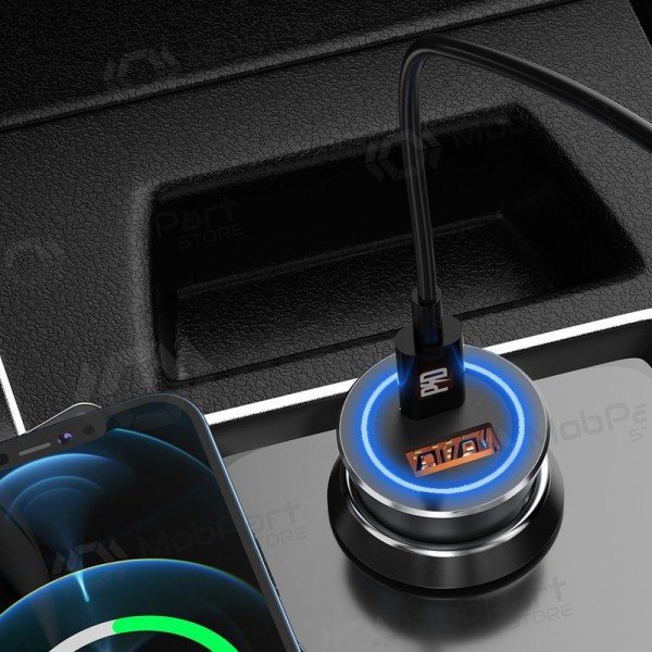 Autotelefoonoplader Dudao R4Max 55 W USB-C + USB-A grijs